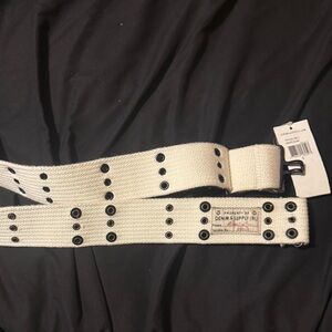 Denim & Supply White Canvas Belt with Black Eyelets small 30/32